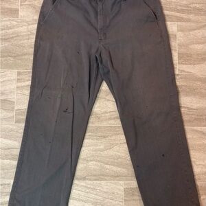 Carhartt Men's Dark Gray Blended Twill Pants Size 40x32 Distressed Workwear